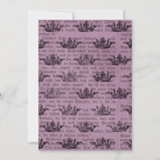 ヴィンテージグラムマウヴフールズゴシック婚約パーティ 招待状 (裏面)