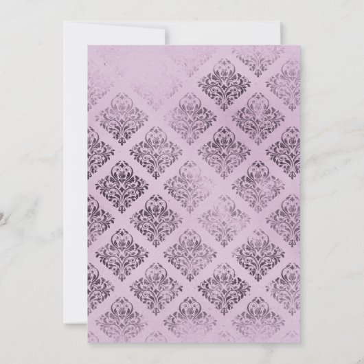 ヴィンテージグラムマウヴフールズゴシック結婚式招待状 招待状 (裏面)