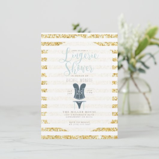 ヴィンテージグラムランジェリーシャワー招待状 招待状 (スタンド正面)