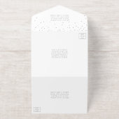 ヴィンテージグラム結婚紙吹雪実在ホイルプレス オールインワン招待状 (外側)