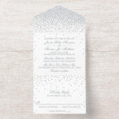 ヴィンテージグラム結婚紙吹雪実在ホイルプレス オールインワン招待状 (内側)
