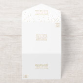 ヴィンテージグラム結婚紙吹雪実在ホイルプレス オールインワン招待状 (外側)