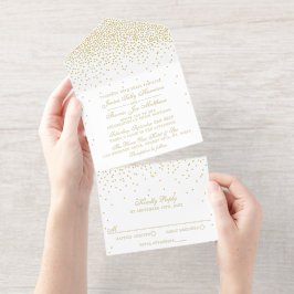 ヴィンテージグラム結婚紙吹雪実在ホイルプレス オールインワン招待状