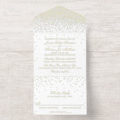 ヴィンテージグラム結婚紙吹雪実在ホイルプレス オールインワン招待状 (内側)