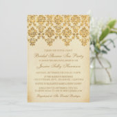 ヴィンテージグラム金ゴールドダマスクブライダルシャワー 招待状 (スタンド正面)