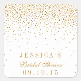 ヴィンテージグラム金ゴールド紙吹雪ブライダルシャワーシール スクエアシール