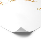 ヴィンテージグラム金ゴールド結婚紙吹雪の歓迎サイン ポスター (角)