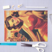 ヴィンテージグラモールガールレッドドレス 薄葉紙 (クラフト)