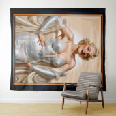 ヴィンテージグラモールハリウッドブロンド美しい タペストリー (インサイチュ(横))