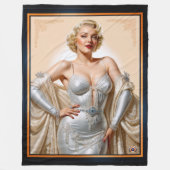 ヴィンテージグラモールハリウッドブロンド美しい フリースブランケット (正面)