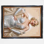 ヴィンテージグラモールハリウッドブロンド美しい フリースブランケット (正面(横))