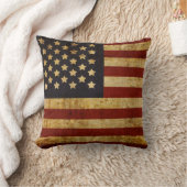 ヴィンテージグランジで愛国心が強い米国の米国旗 クッション (ブランケット)