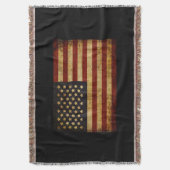ヴィンテージグランジで愛国心が強い米国の米国旗 スローブランケット (正面縦)