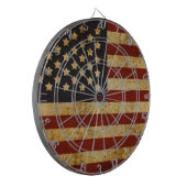 ヴィンテージグランジで愛国心が強い米国の米国旗 ダーツボード (正面左)