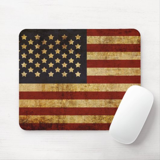 ヴィンテージグランジで愛国心が強い米国の米国旗 マウスパッド (マウス)