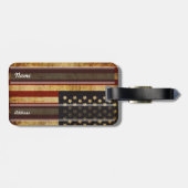 ヴィンテージグランジで愛国心が強い米国の米国旗 ラゲッジタグ (裏面横)