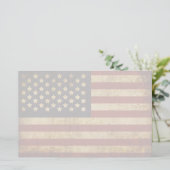 ヴィンテージグランジで愛国心が強い米国の米国旗 便箋 (スタンド正面)