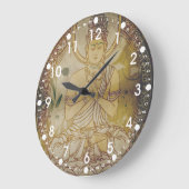 ヴィンテージグランジな仏 ラージ壁時計 (傾斜)