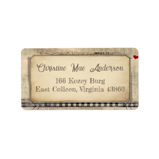 ヴィンテージグランジの住所/配送料/帳簿ラベル ラベル (正面)