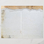 ヴィンテージグランジの裂けたエッジのスクラップブックの仕訳帳紙 (正面)