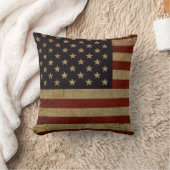 ヴィンテージグランジアメリカ国旗 クッション (ブランケット)