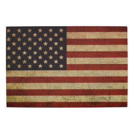 ヴィンテージグランジアメリカ国旗 メタルプリント