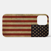 ヴィンテージグランジアメリカ国旗 Case-Mate iPhoneケース (裏面 (横))