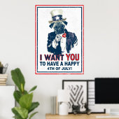 ヴィンテージグランジアンクルサム第4位7月プーグポスター ポスター (ホームオフィス)