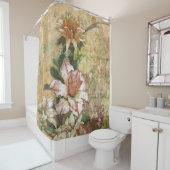 ヴィンテージグランジアンティークフローラシャワーカーテン シャワーカーテン (インサイチュ)