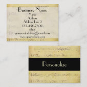 ヴィンテージグランジアンティーク音符名刺 名刺 (正面/裏面)