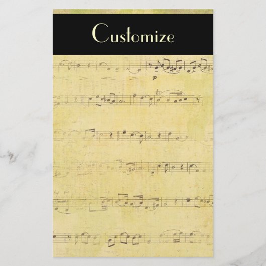 ヴィンテージグランジアンティーク音符文房具 便箋 (正面)