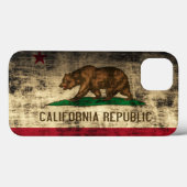 ヴィンテージグランジカリフォルニア州旗 Case-Mate iPhoneケース (裏面 (横))