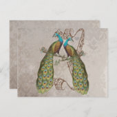 ヴィンテージグランジクダマスクラブバード ポストカード (正面/裏面)