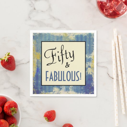 ヴィンテージグランジシック50と素晴らしい！バースデー スタンダードカクテルナプキン (インサイチュ)