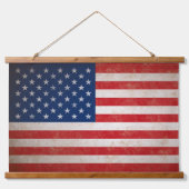 ヴィンテージグランジスタイル米国国旗 吊り下げ型タペストリー (正面)