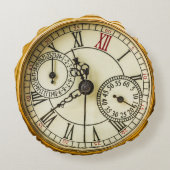 ヴィンテージグランジスチームパンクアンティーク時計 ラウンドクッション (裏面)