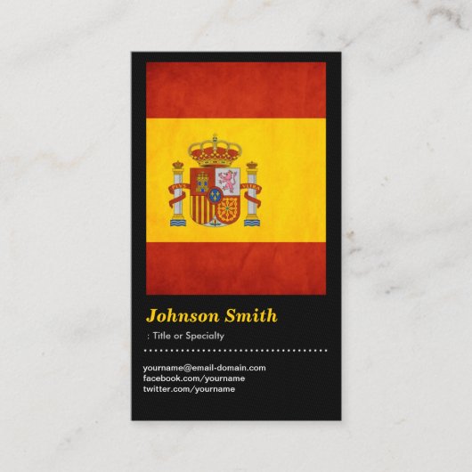 ヴィンテージグランジスペイン国旗 – バンデラデエスパーニャ 名刺 (正面)