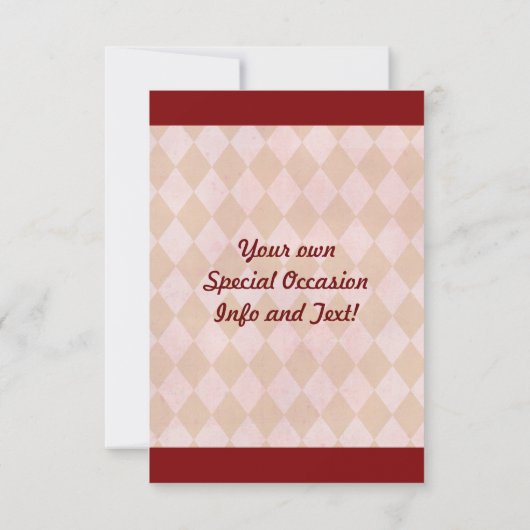 ヴィンテージグランジダイ市松模様にカスタムアモンド招待状 セーブザデート (裏面)