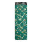 ヴィンテージグランジティール(緑がかった色)と金ゴールドの葉 タンブラー (裏面)