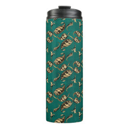 ヴィンテージグランジティール(緑がかった色)と金ゴールド孔雀ペイズリー タンブラー