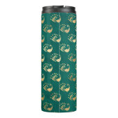 ヴィンテージグランジティール(緑がかった色)と金ゴールド孔雀 タンブラー (裏面)