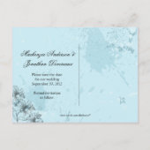 ヴィンテージグランジティール（緑がかった色）ブラックセーブ日付 案内ポストカード (裏面)