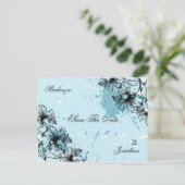 ヴィンテージグランジティール（緑がかった色）ブラックセーブ日付 案内ポストカード (スタンド正面)