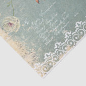 ヴィンテージグランジティール（緑がかった色）花模様切り離し 薄葉紙 (詳細)