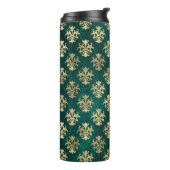 ヴィンテージグランジティール(緑がかった色)金ゴールドダマスク タンブラー (回転左)