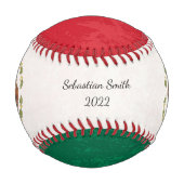 ヴィンテージグランジテクスチャのメキシコカスタムン国旗 野球ボール (裏面)