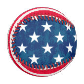 ヴィンテージグランジテクスチャ米国アメリカ国旗カスタム用 野球ボール (正面左)