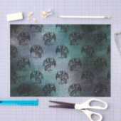 ヴィンテージグランジドラゴンパターン 薄葉紙 (クラフト)