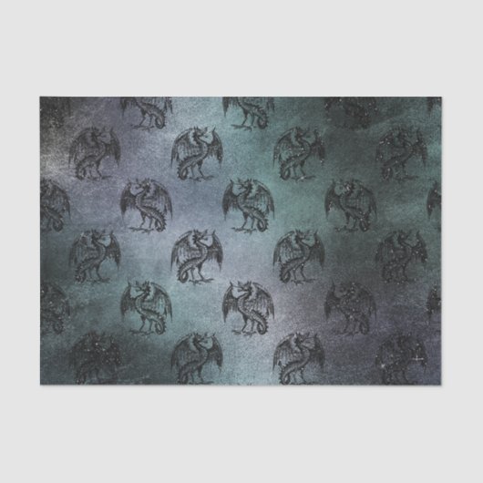 ヴィンテージグランジドラゴンパターン 薄葉紙 (正面)