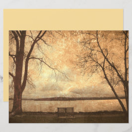 ヴィンテージグランジパークBench Treesテクスチ素朴ャ